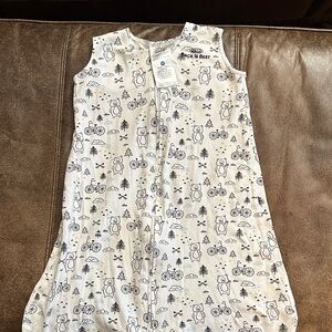 Halo Sleep Sack - White with Black Bear Print